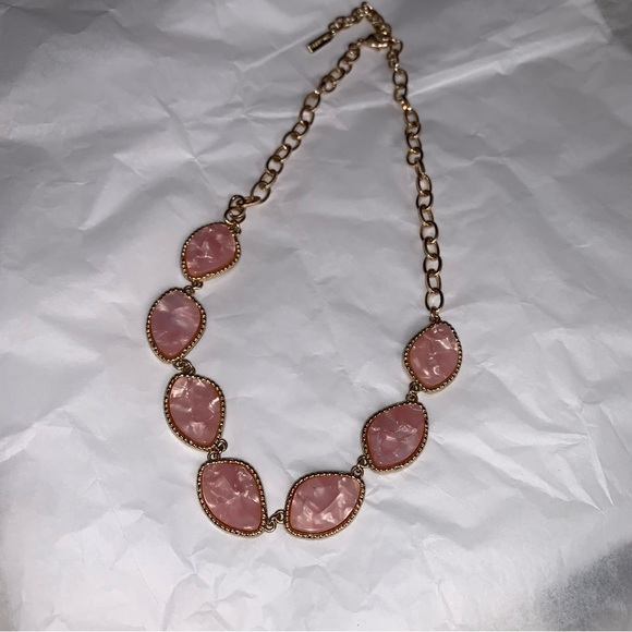 Sugarfix Pink Resin Gold Tone Statement Necklace - Picture 6 of 6
